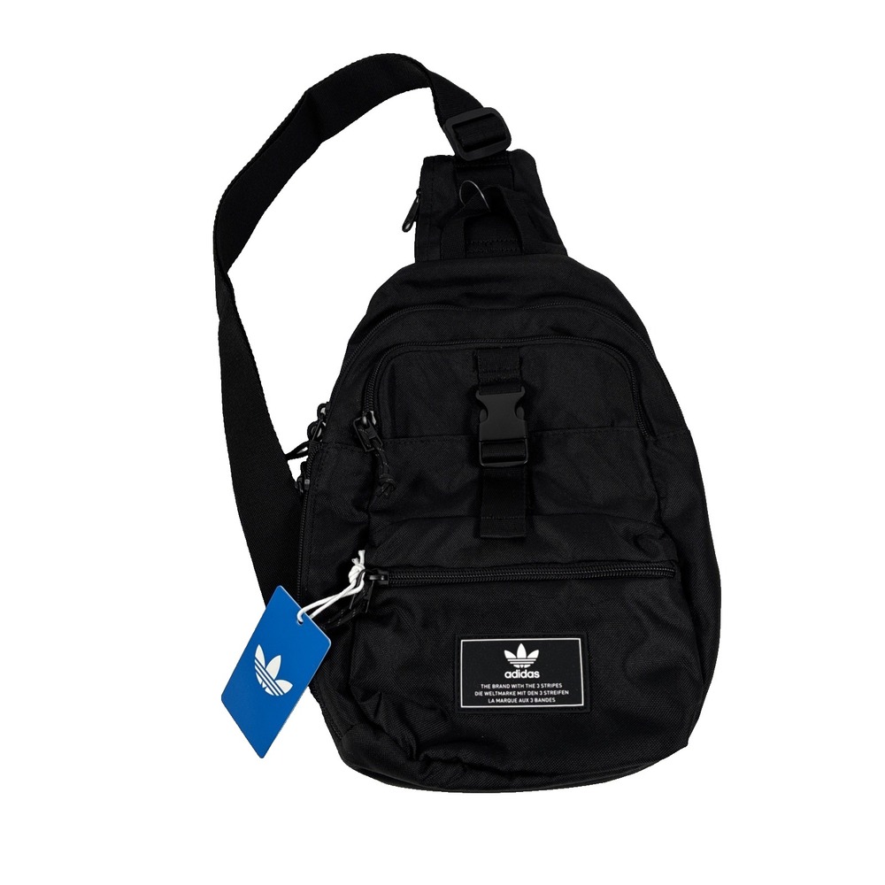 Adidas Utility 3.0 Sling Bag Black Unisex Adjustable Cross-Body NEW WITH TAGS